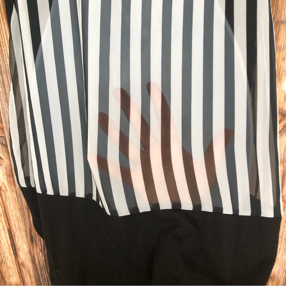 Lyric Culture Hi-Lo Sheer Striped Back Blondie Graphic Band Tee - Picture 9 of 10